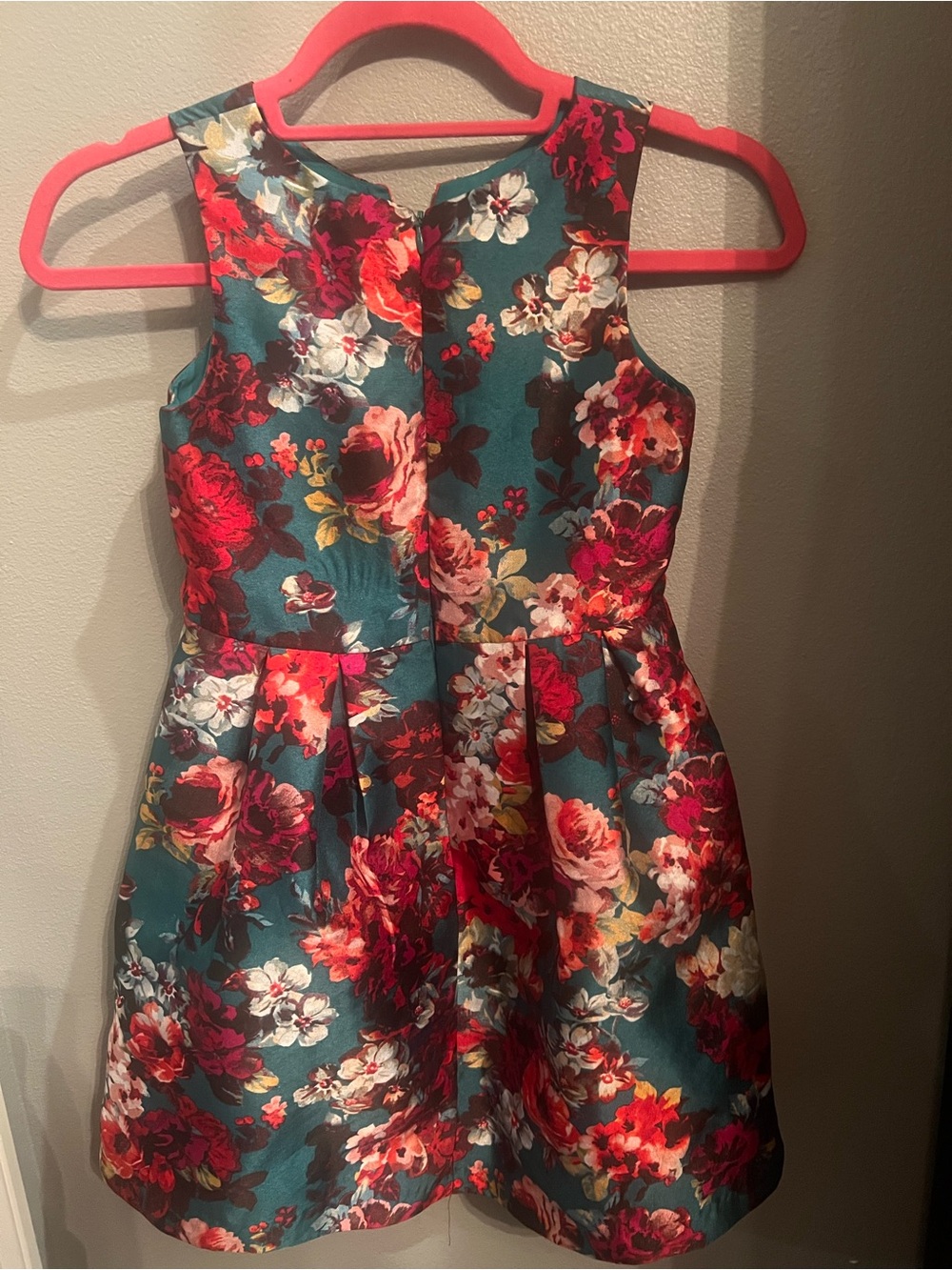 Pippa & Julie Teal Floral Fit-and-Flare Dress